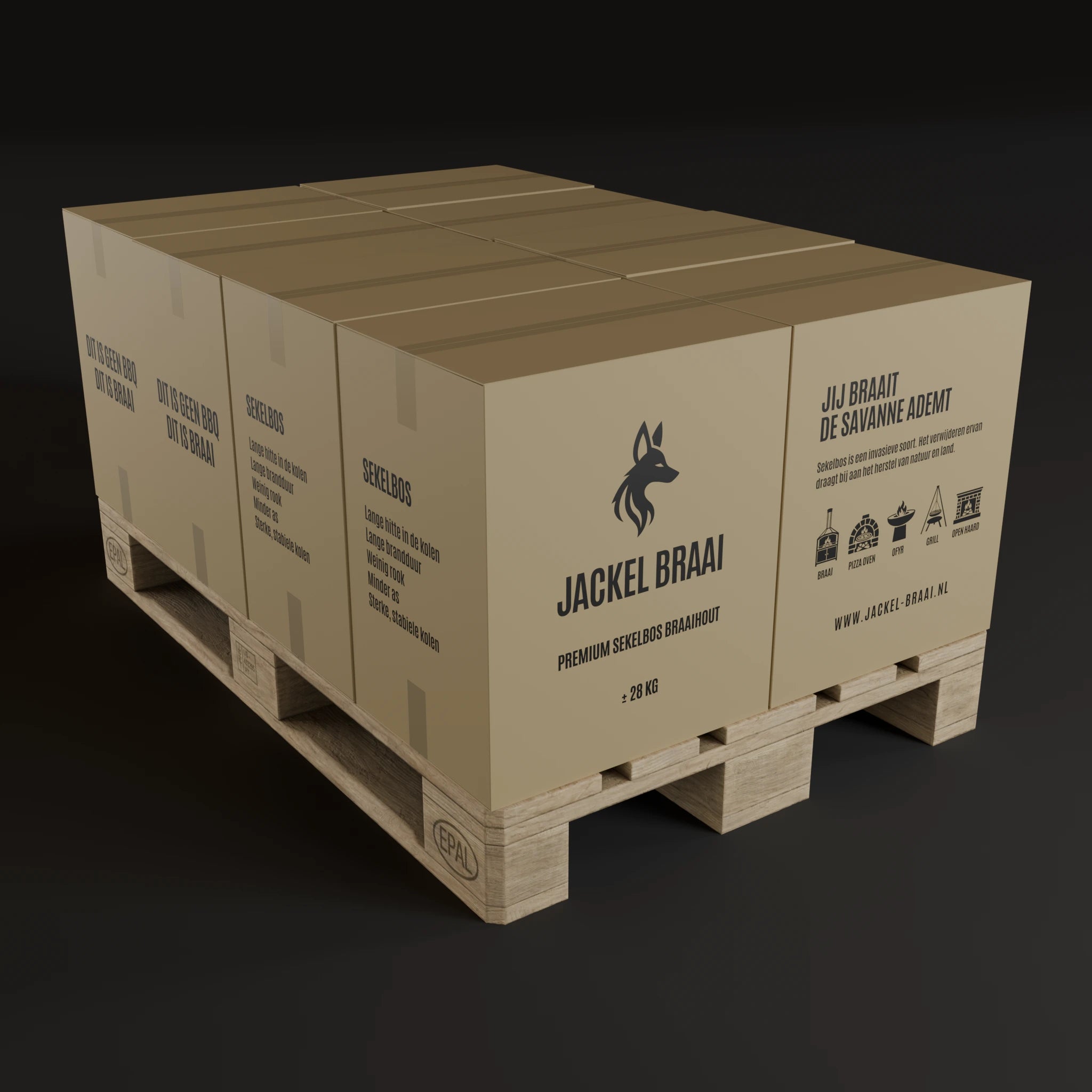 Sekelbos Braaihout - 8 dozen (224kg)